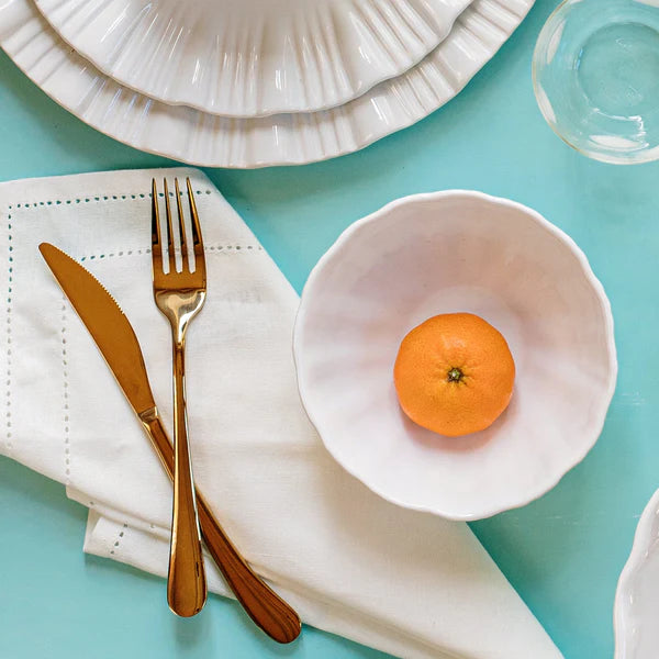 Vietri Bari European Dinner Plate - White