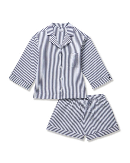 Petite Plume Olivia Short Set Pima Pajama Set - Navy French Ticking