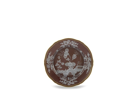 Ginori Oriente Italiano Flat Dessert Plate - Castagna