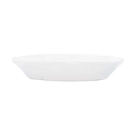 Vietri Lastra Small Oval Baker - White