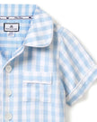 Petite Plume Toddler Short Set Twill Pajamas - Light Blue Gingham