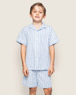 Petite Plume Toddler Short Set Twill Pajamas - Light Blue Gingham