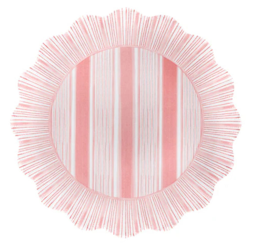 Juliska Coral Cabana Stripe Dessert/Salad Plate S/4 - Melamine