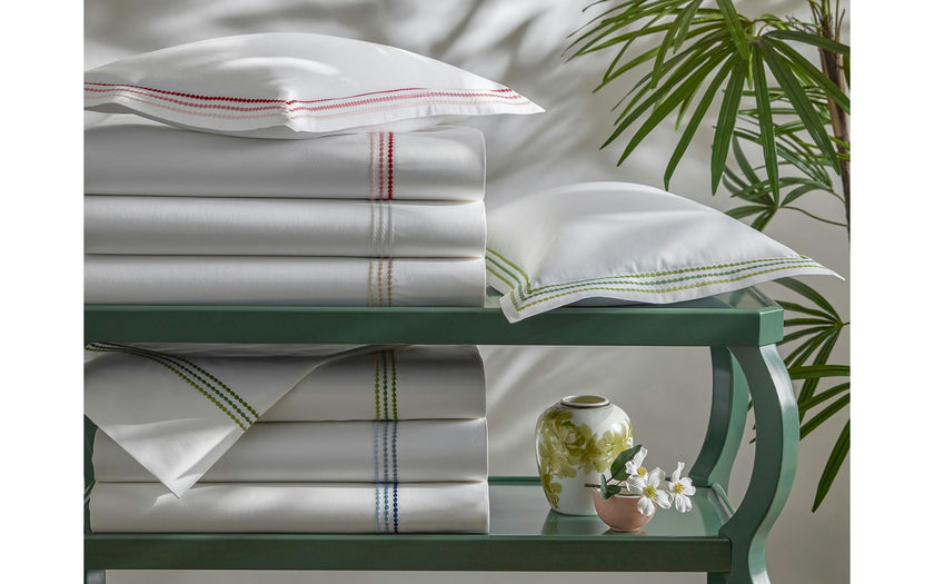 Matouk Amara Triple Pearl Pillow Case Pair - White