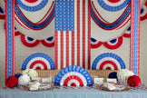 Hester & Cook Honeycomb Paper - Patriotic Bunting