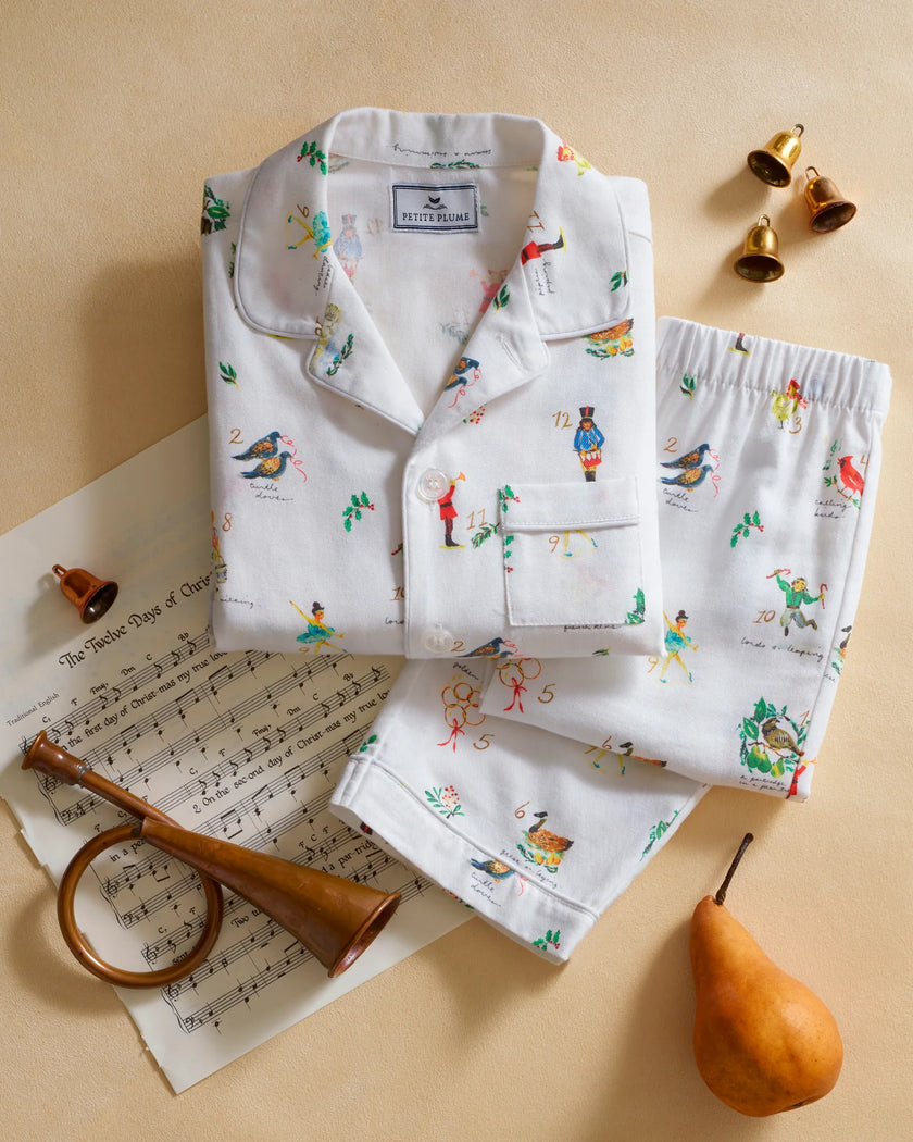Petite Plume Children’s Twill Pajamas - 12 Days of Christmas