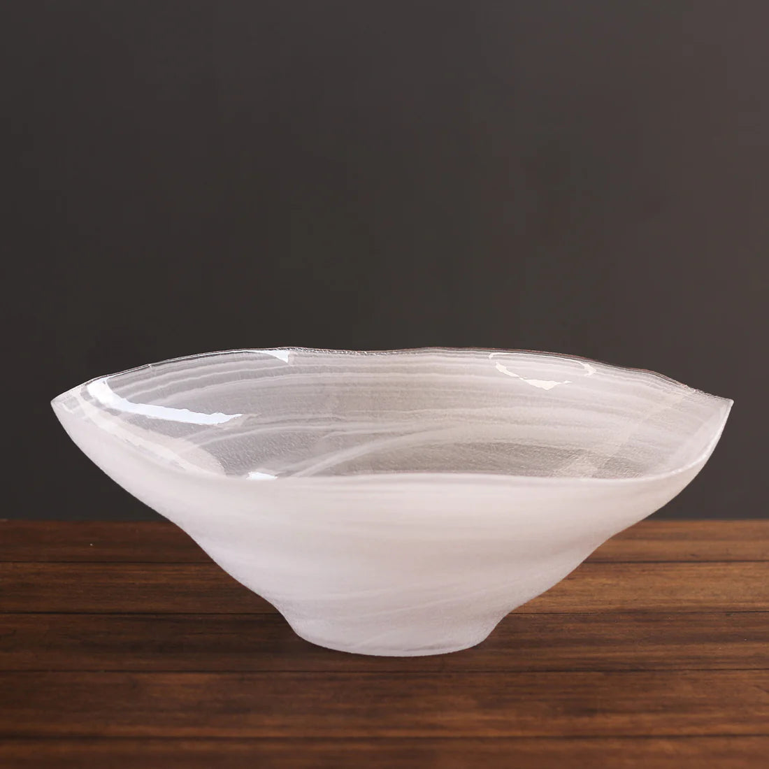 Beatriz Ball GLASS Alabaster Wave Extra Large Bowl (White)