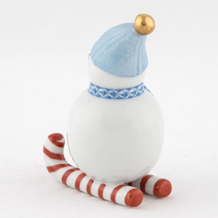 Herend Decorative Skiing Snowman - Blue
