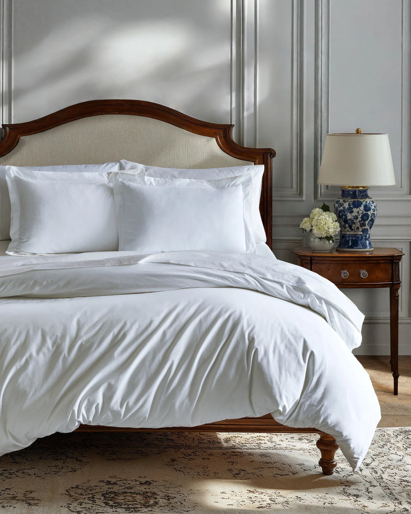 Petite Plume Luxe Sateen Cotton Bed Sheets - White