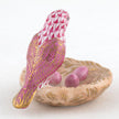 Herend Decorative Bird with Nest - Raspberry