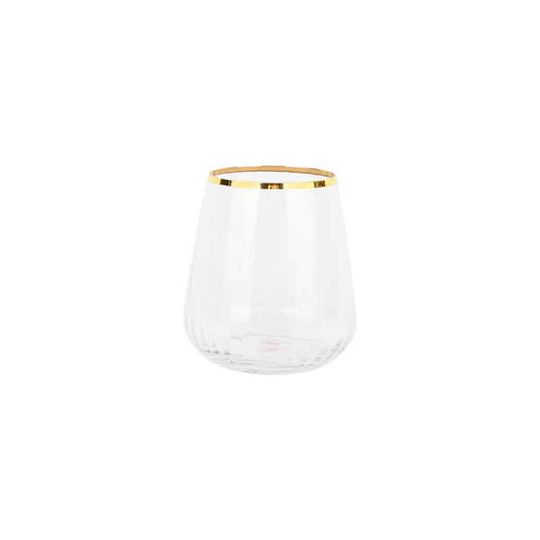 Vietri Francesca Gold Double Old Fashioned Glass - Set of 2