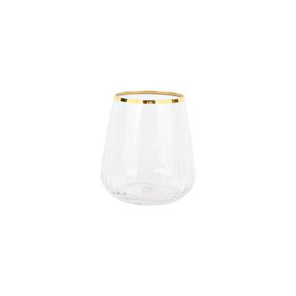 Vietri Francesca Gold Double Old Fashioned Glass - Set of 2
