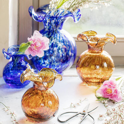Vietri Hibiscus Glass Small Fluted Vase