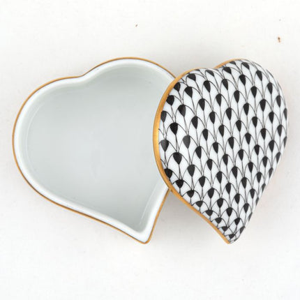 Herend Decorative Heart Box - Black