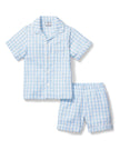 Petite Plume Toddler Short Set Twill Pajamas - Light Blue Gingham