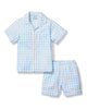 Petite Plume Toddler Short Set Twill Pajamas - Light Blue Gingham
