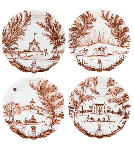 Juliska Country Estate Harvest Party Dessert/Salad Plate Assorted Set/4