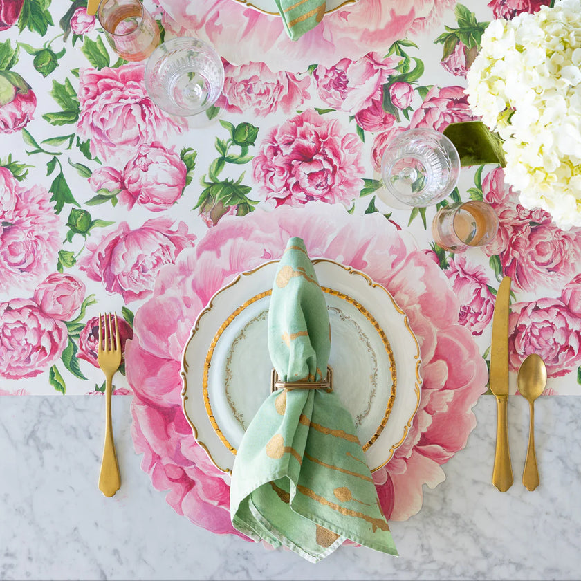 Hester & Cook Peonies in Bloom Table Runner