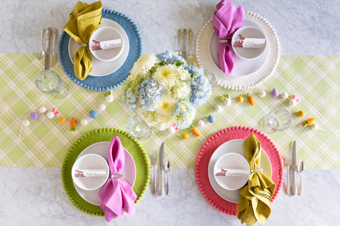 Hester & Cook Pom Pom Felt Placemat - Cornflower Blue