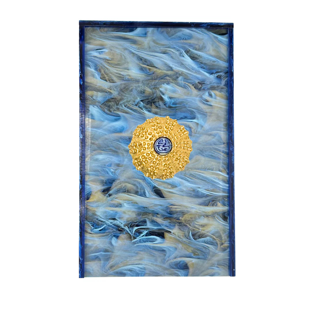 Southern Tribute Sea Urchin Guest Towel Box - Blue