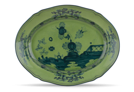 Ginori Oriente Italiano Oval Flat Platter - Malachite
