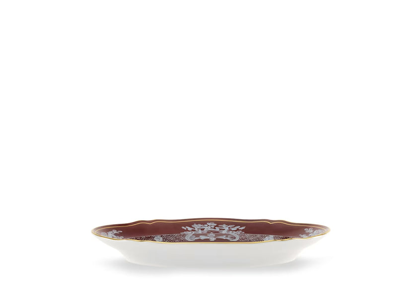 Ginori Oriente Italiano Oval Flat Platter - Castagna
