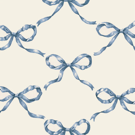Hester & Cook Heirloom Blue Bow Lattice Cocktail Napkins