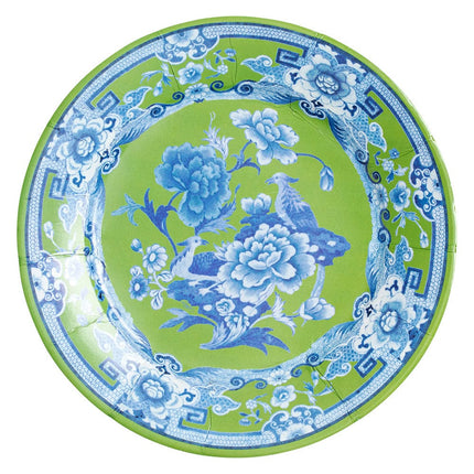Caspari Green & Blue Paper Dinner Plates