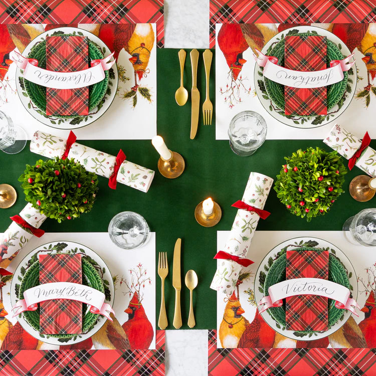 Hester & Cook Green Flocked Table Runner