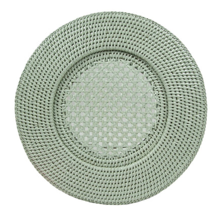 Caspari Rattan Charger - Green