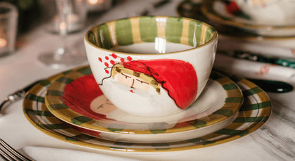Vietri Old St. Nick Dinner Plates - Animal Hat