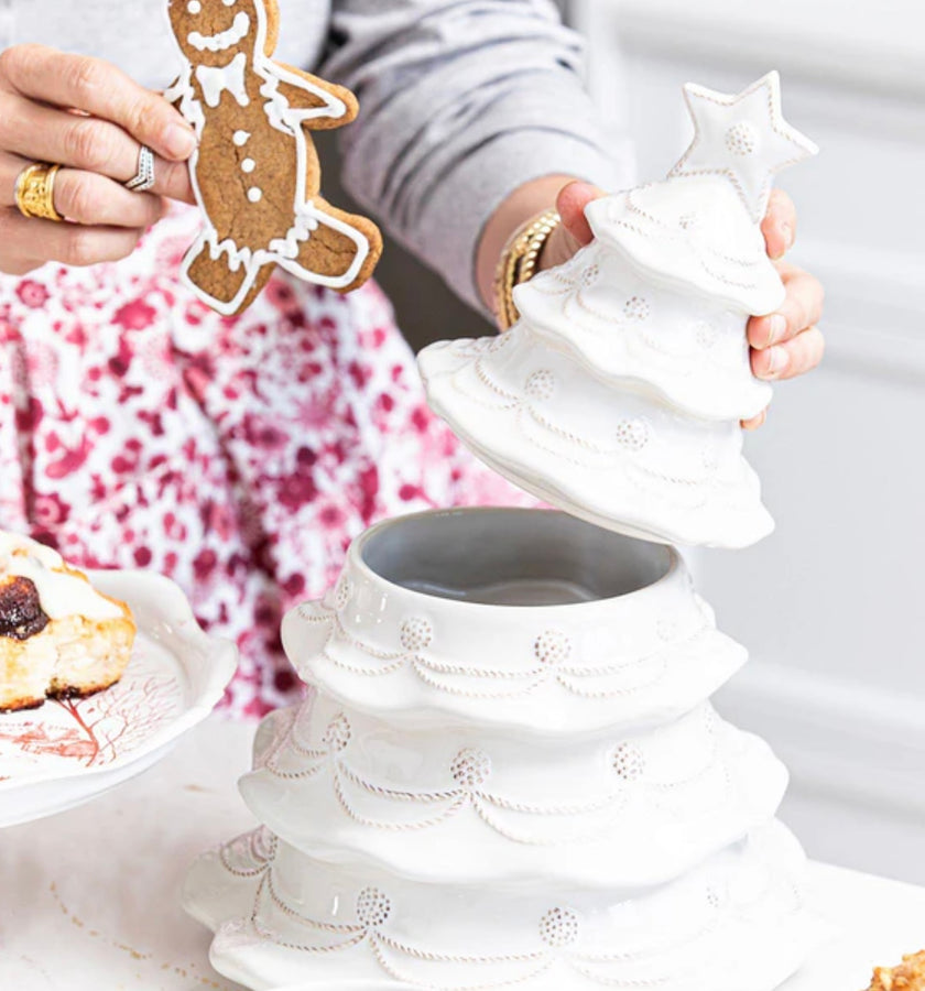 Juliska Berry & Thread Christmas Tree Cookie Jar - Whitewash