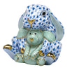 Herend Decorative Bunny and Lovey - Blue