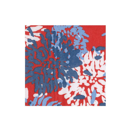 Caspari Chrysanthemum Paper Cocktail Napkins - Red, White, & Blue