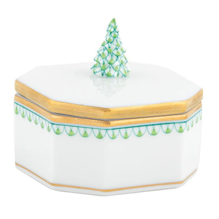 Herend Decorative Christmas Tree Box - Keylime