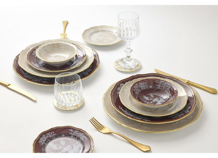 Ginori Oriente Italiano Flat Dessert Plate - Castagna