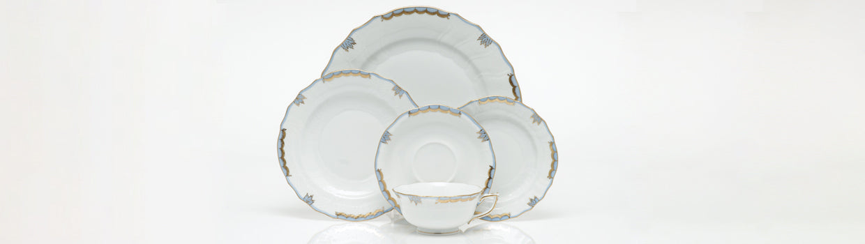 Herend Princess Victoria Salad Plate - Light Blue