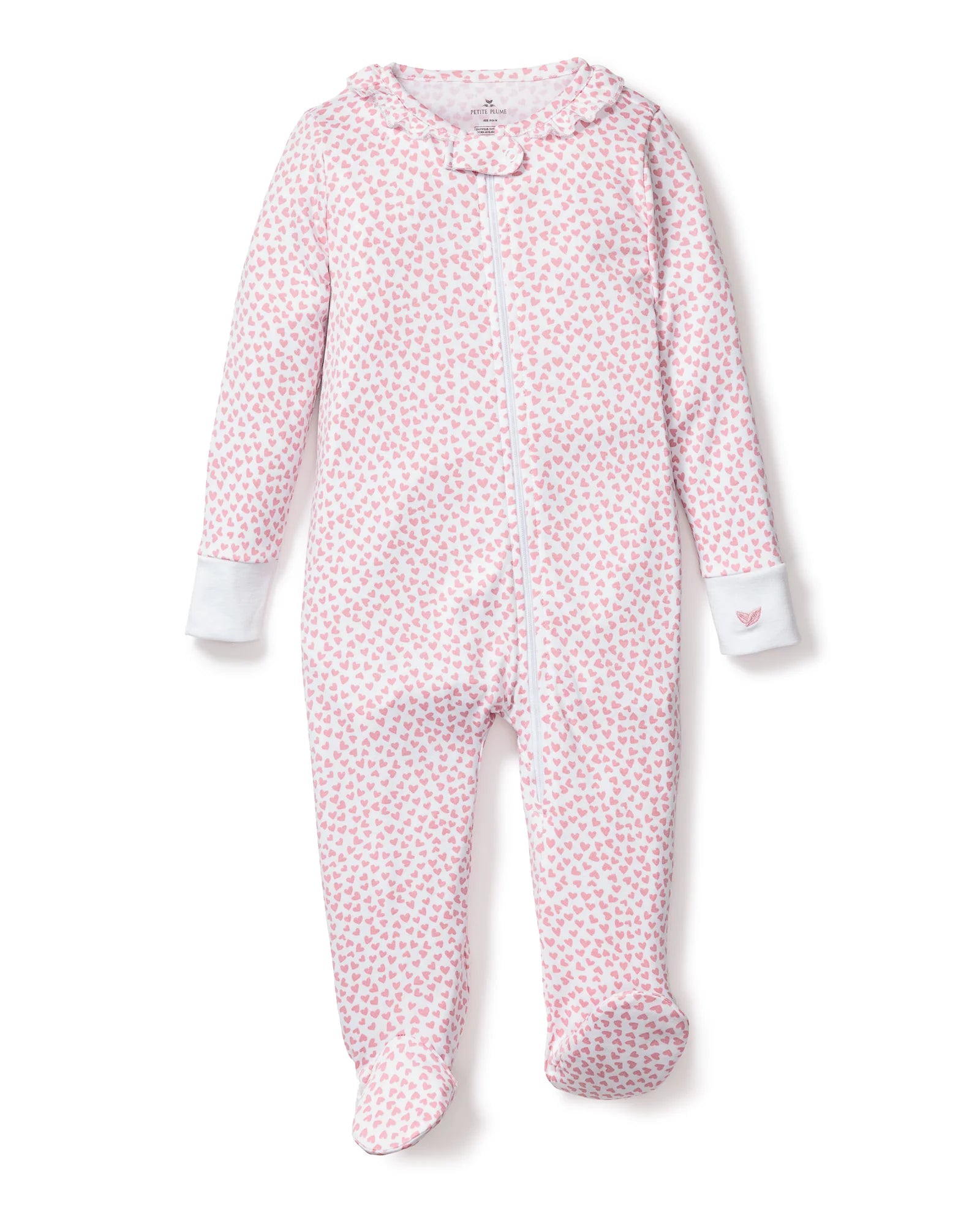 Petite Plume Baby Pima Ruffle Collar Romper - Sweethearts
