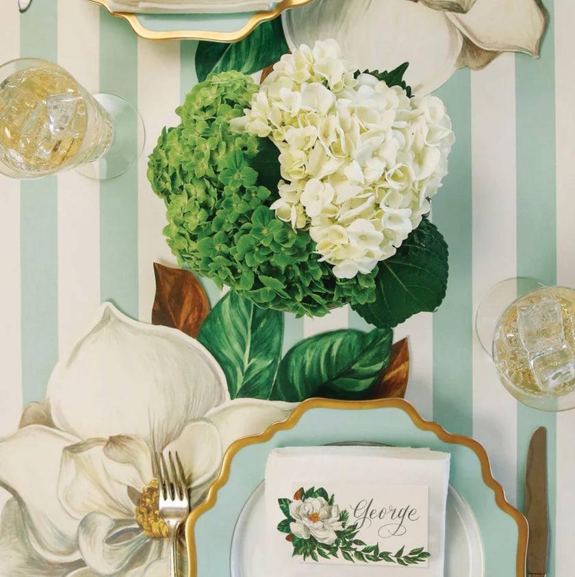 Hester & Cook Seafoam Classic Stripe Table Runner