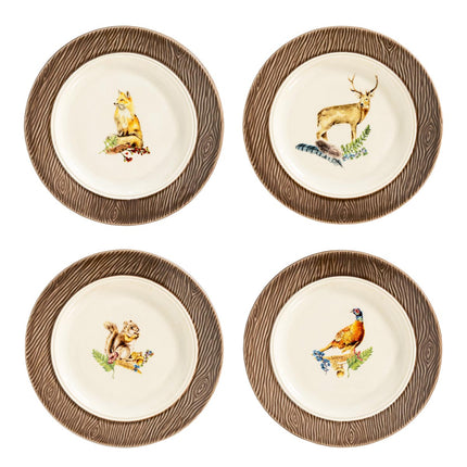 Juliska Forest Walk Animal Side/Cocktail Plate Assorted Set/4