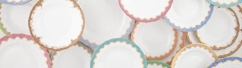 Herend Art Deco Dinner Plate - Raspberry