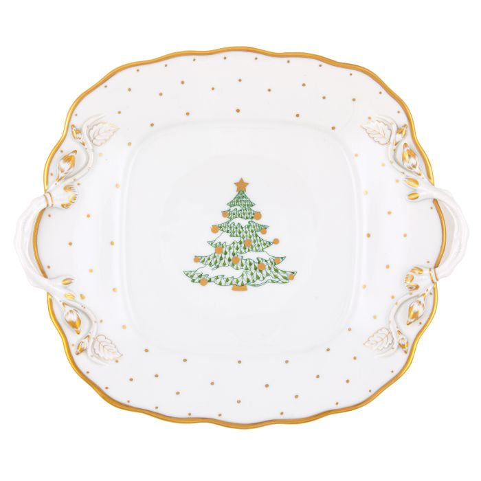 Herend Christmas Tree Square Cake Plate