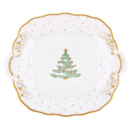Herend Christmas Tree Square Cake Plate