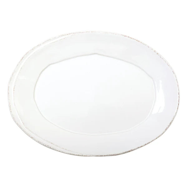 Vietri Lastra Small Oval Platter- White