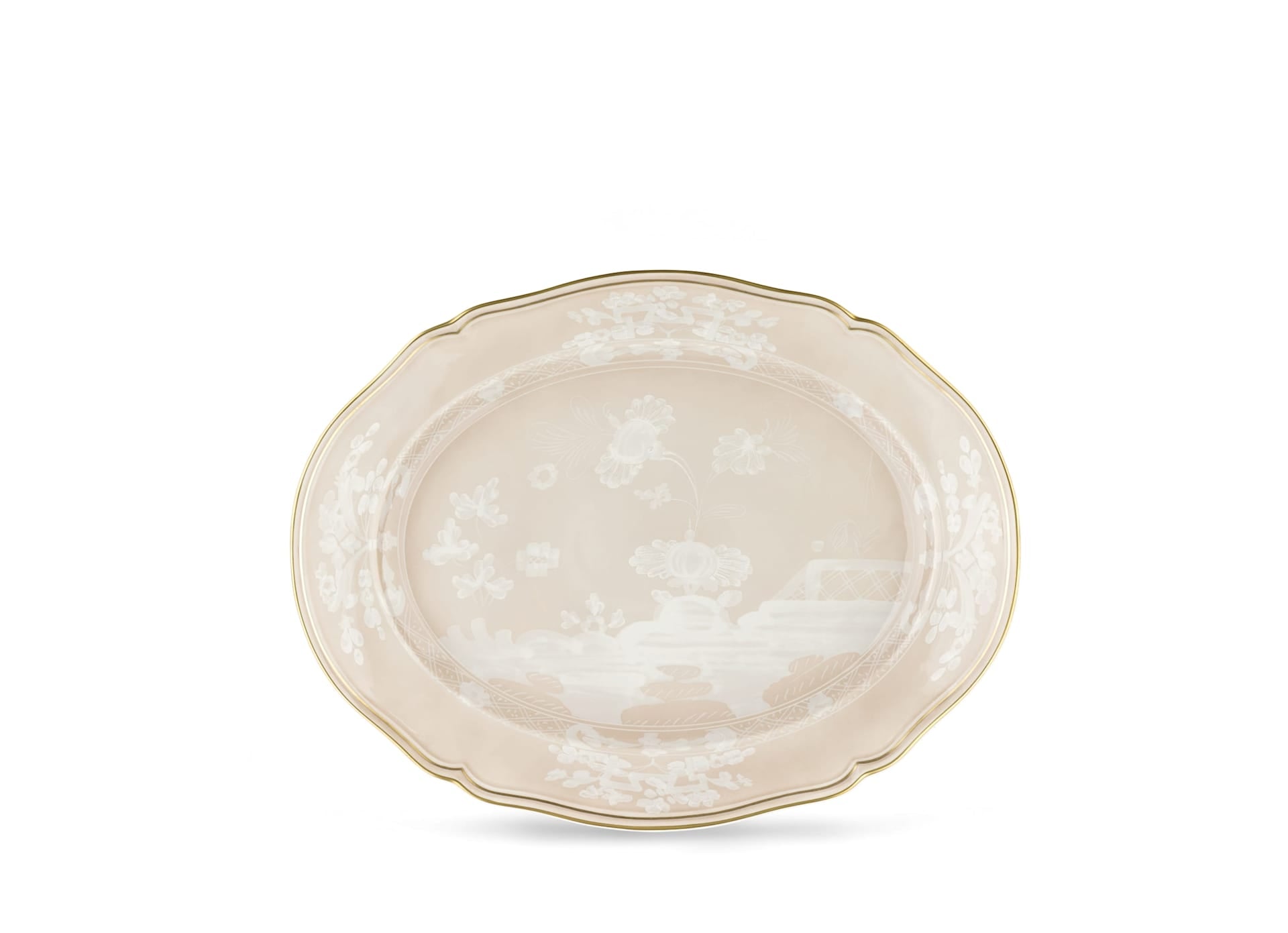 Ginori Oriente Italiano Large Oval Flat Platter - Meringa