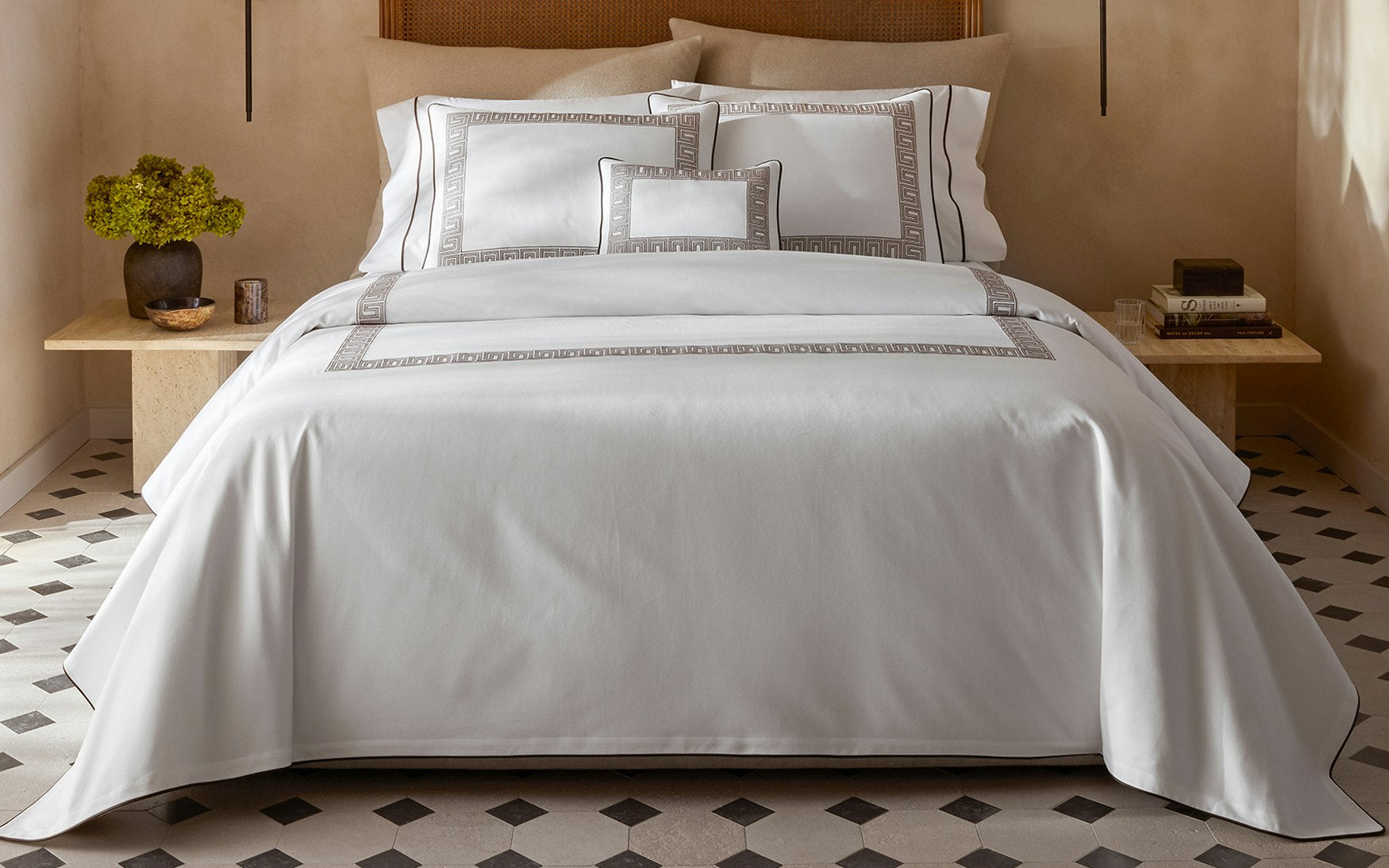 Matouk Ophelia Pique Sham - Mocha