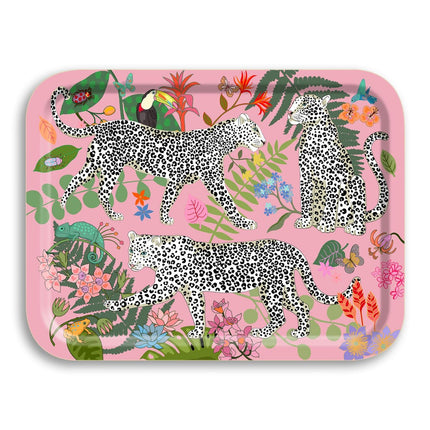 Avenida Leopard Pink Birchwood Tray