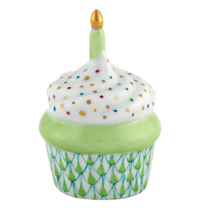 Herend Decorative Cupcake with Candle - Key Lime
