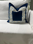 MCHI Designer Navy Velvet Window Pane Pillow