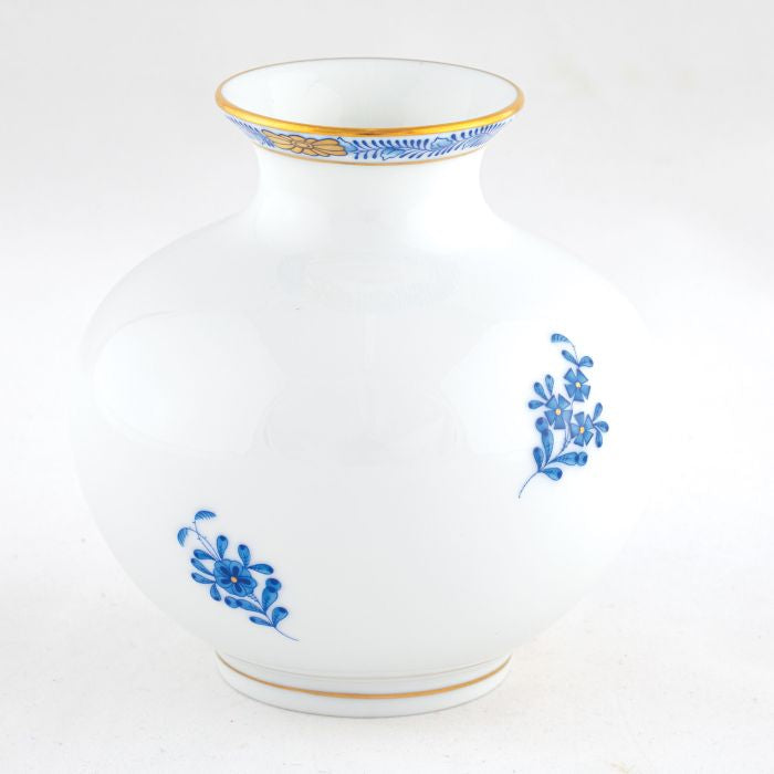 Herend Chinese Bouquet Round Vase - Blue